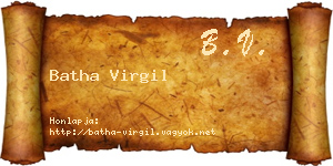 Batha Virgil névjegykártya